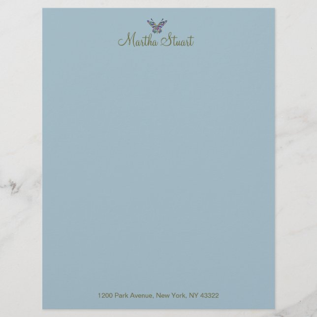 Butterfly Whispers 2 CHANGE COLOR ~ Letterhead Template (Front)