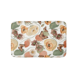 Butterfly Whispers in Earth Tones Bath Mat