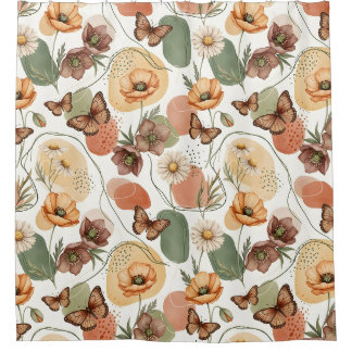 Butterfly Whispers in Earth Tones Shower Curtain