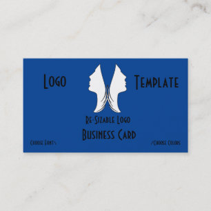 Butterfly White 2 Faces Logo  Business Card