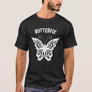 Butterfly White Schmetterling Butterfly Illustrati T-Shirt