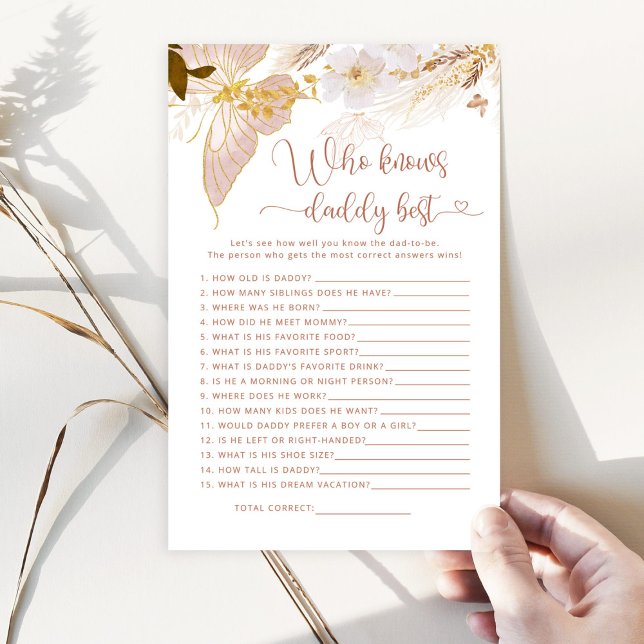Butterfly Who knows daddy best baby shower game (Creator Uploaded)