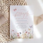 Butterfly Wildflower Baby Shower Invitation<br><div class="desc">Invite friends and family to celebrate a little one on the way with this simple and elegant butterfly baby shower invitation.</div>