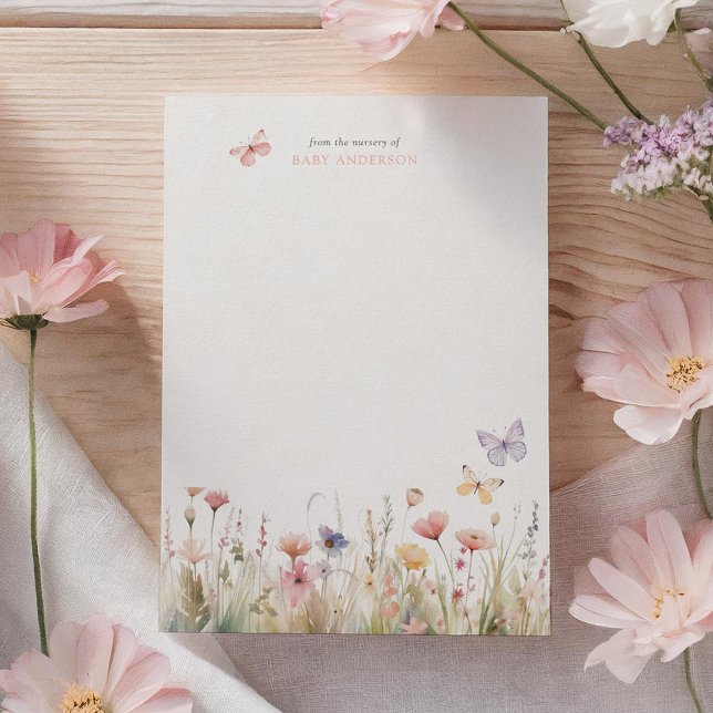 Butterfly Wildflower Baby Shower Thank You Card (Creator Uploaded)