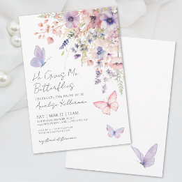 Butterfly Wildflower Bridal Shower Invitation