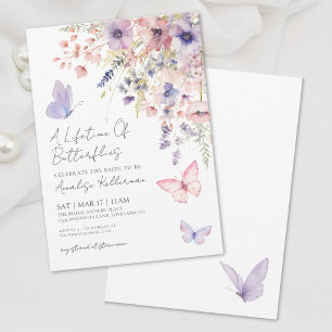 Butterfly Wildflower Bridal Shower Invitation