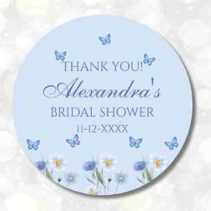 Butterfly Wildflower Bridal Shower Thank You Classic Round Sticker