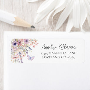 Butterfly Wildflower Return Address