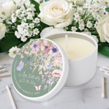 Butterfly Wildflower Sage Green Baby Shower