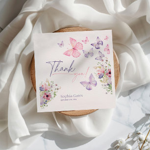 Butterfly Wildflower Thank You  Napkin