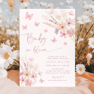 Butterfly Wildflowers Baby in Bloom Baby Shower Invitation