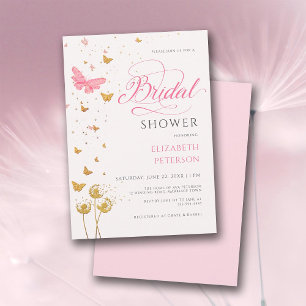 Butterfly Wildflowers Boho Garden Bridal Shower Invitation