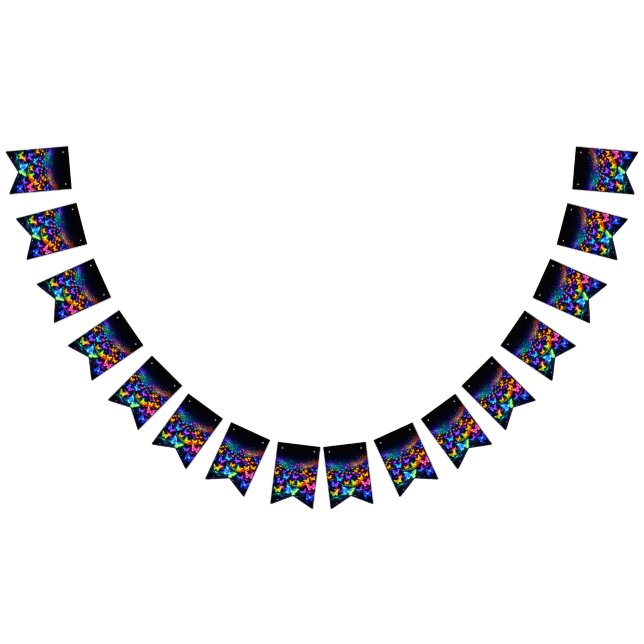 Butterfly wimple in neon colors bunting  (All)