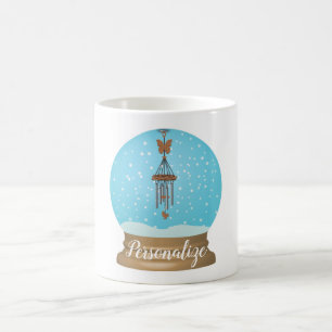 Butterfly windchime snow globe  unique whimsical  coffee mug