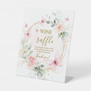 Butterfly Wine Raffle Bridal Shower Sign