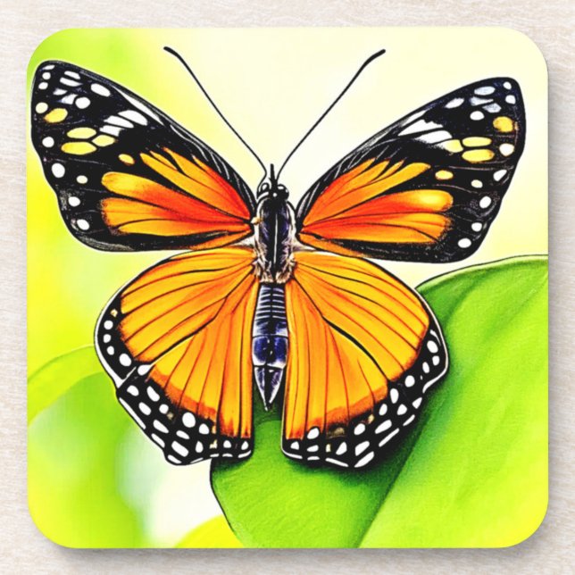 Butterfly Wing Detail Design Coaster (Front)