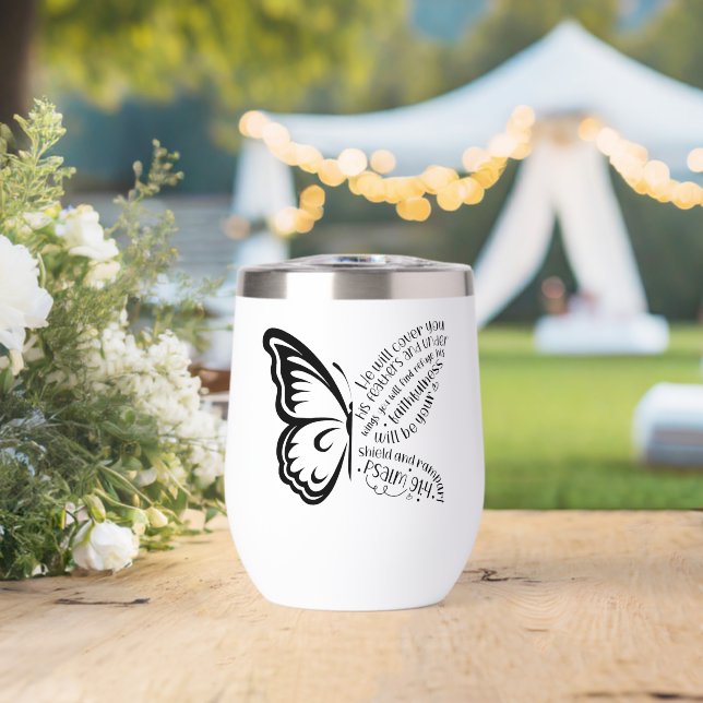 Butterfly Wing Scripture Psalm 91:4 (Wedding (Rotated))