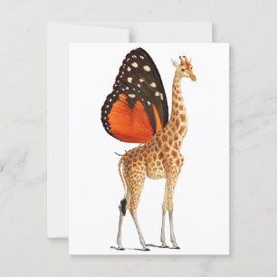 Butterfly winged giraffe postcard