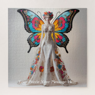 Butterfly winged Muse of the Enchanted Garden Jigsaw Puzzle