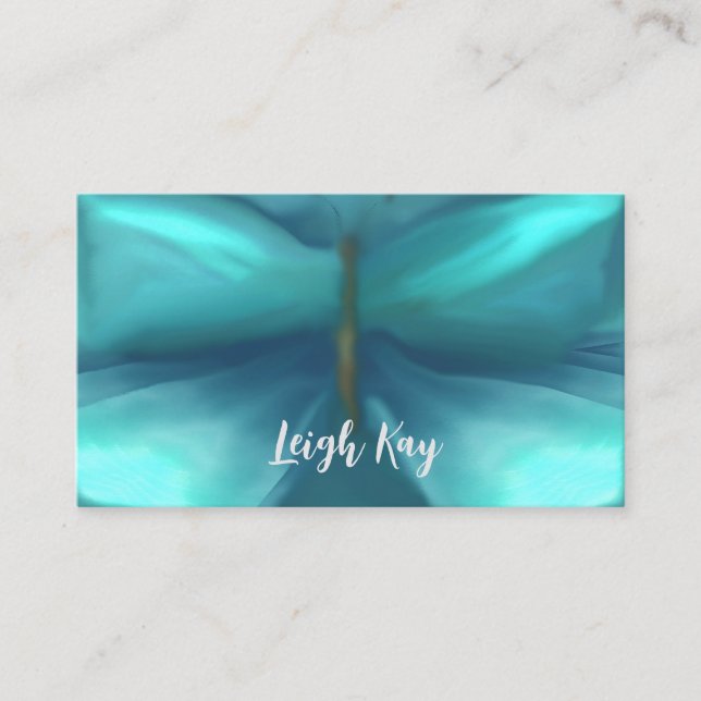 Butterfly, Wings, Blue, Abstract,Business Card (Front)