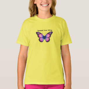 Butterfly Wings Heart Kids T-Shirt Colourful
