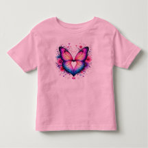 Butterfly Wings Heart Toddler T-Shirt | Colourful