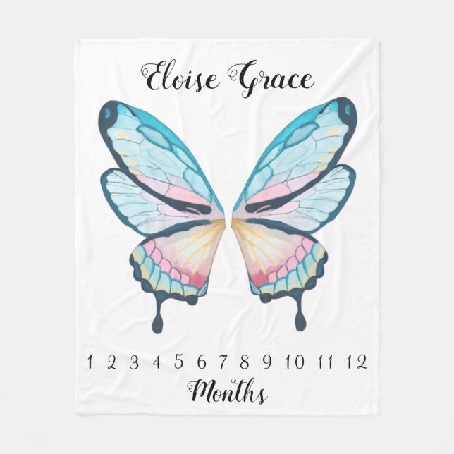 Butterfly Wings Milestone Blanket  (Front)