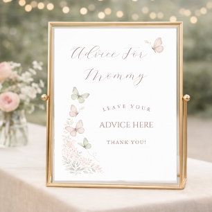 Butterfly Wishes Baby Kisses Advice For Mummy Poster
