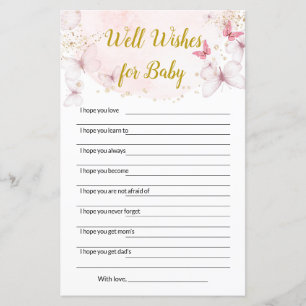 Butterfly Wishes for Baby Baby Shower  Games