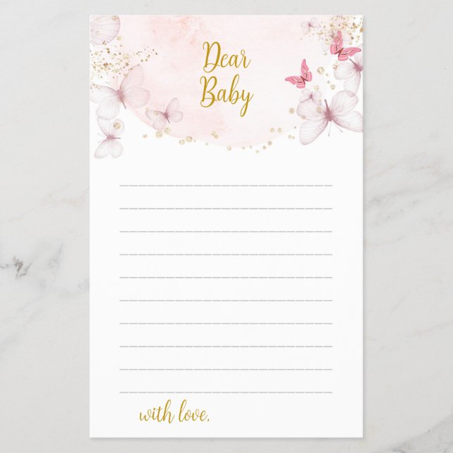 Butterfly Wishes For Baby  Card (Front)