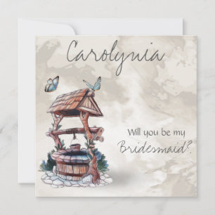 BUTTERFLY WISHING WELL BRIDESMAID INVITE