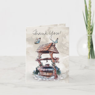 BUTTERFLY WISHING WELL THANK YOU CARD
