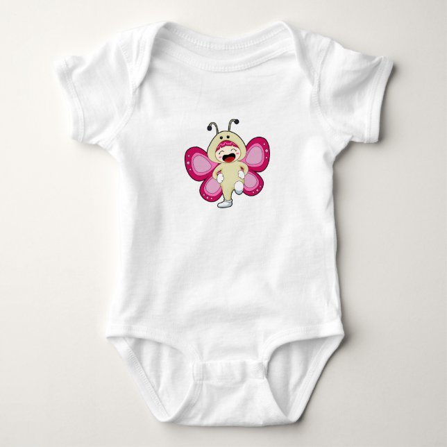 Butterfly with Costume Baby Bodysuit (Front)