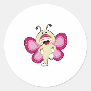 Butterfly with Costume Classic Round Sticker