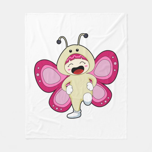 Butterfly with Costume Fleece Blanket (Front)