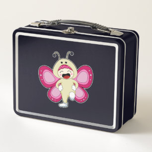 Butterfly with Costume Metal Lunch Box