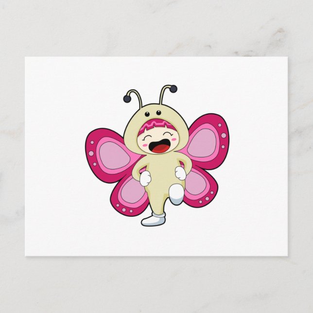 Butterfly with Costume Postcard (Front)