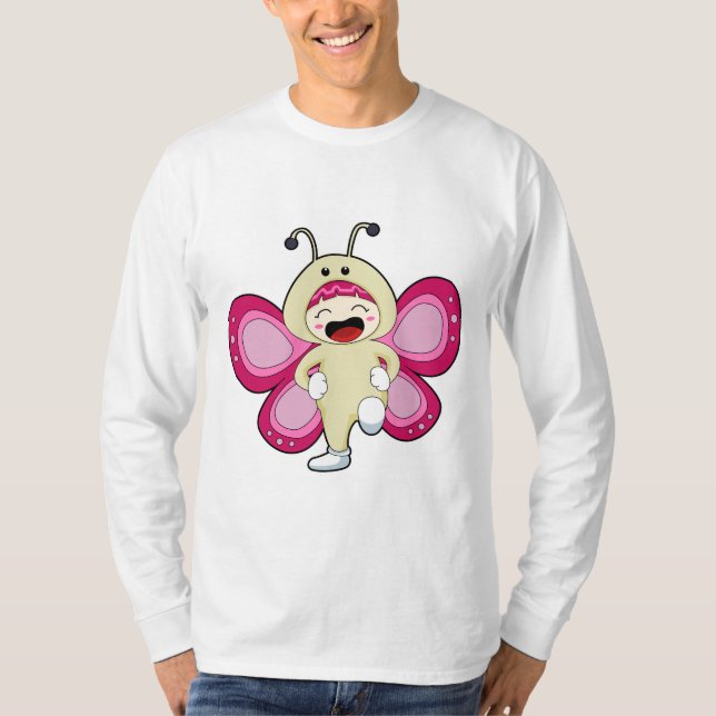 Butterfly with Costume T-Shirt (Front)