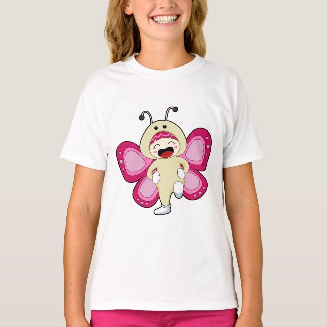 Butterfly with Costume T-Shirt (Front)