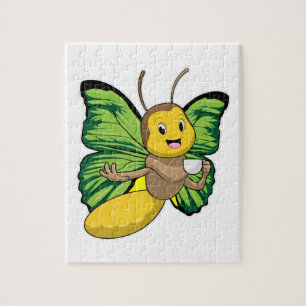 Butterfly with Cup of Coffee Jigsaw Puzzle