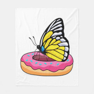 Butterfly with Doughnut Fleece Blanket