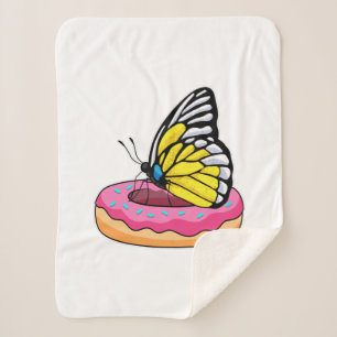 Butterfly with Doughnut Sherpa Blanket