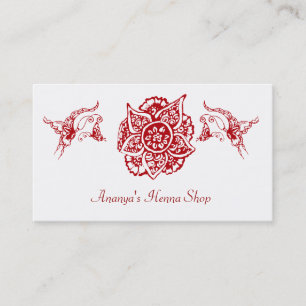Butterfly with Flower(Henna)(Red) Business Card