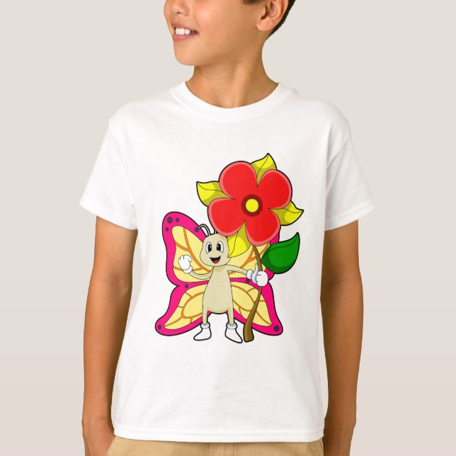 Butterfly with Flower T-Shirt (Front)