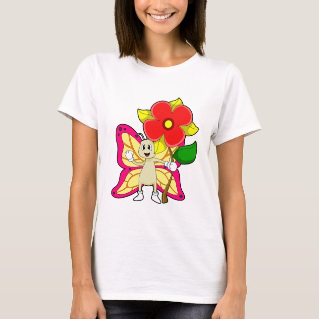 Butterfly with Flower T-Shirt (Front)