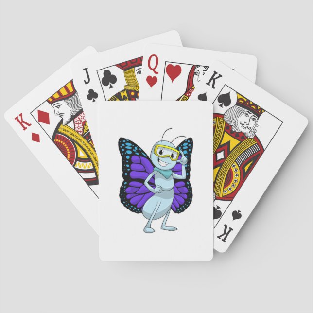 Butterfly with Goggles Playing Cards (Back)