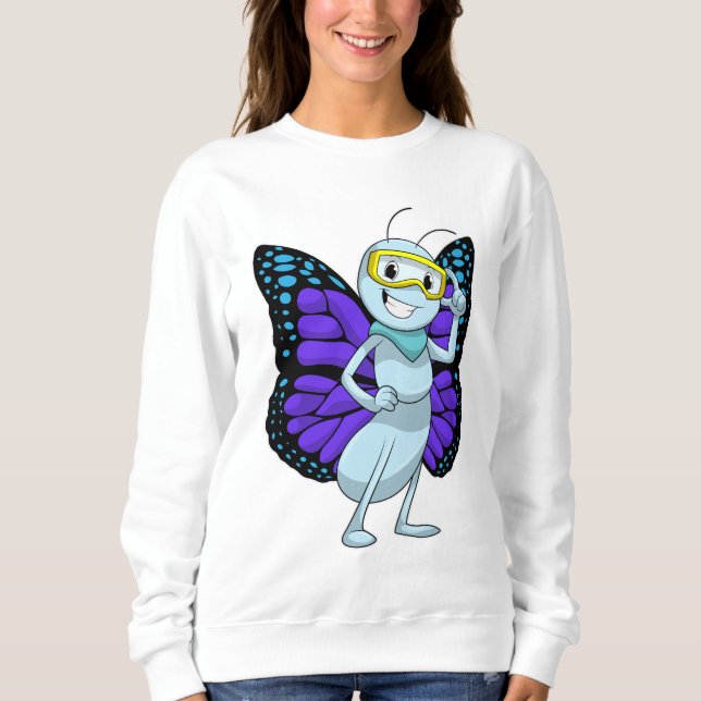 Butterfly with Goggles Sweatshirt (Front)