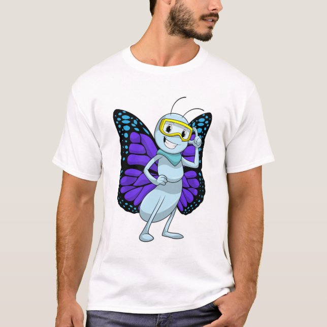 Butterfly with Goggles T-Shirt (Front)