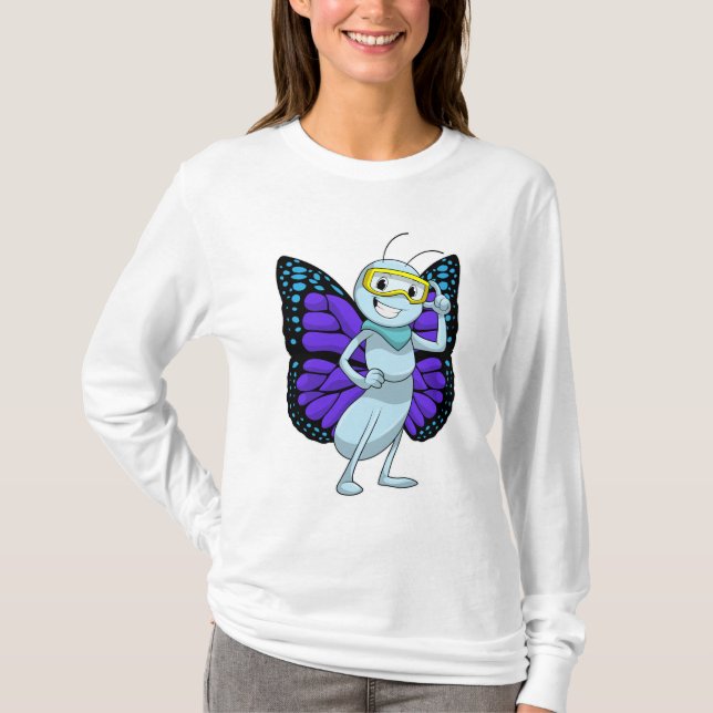 Butterfly with Goggles T-Shirt (Front)