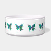 Butterfly with Green Peacock Feathers